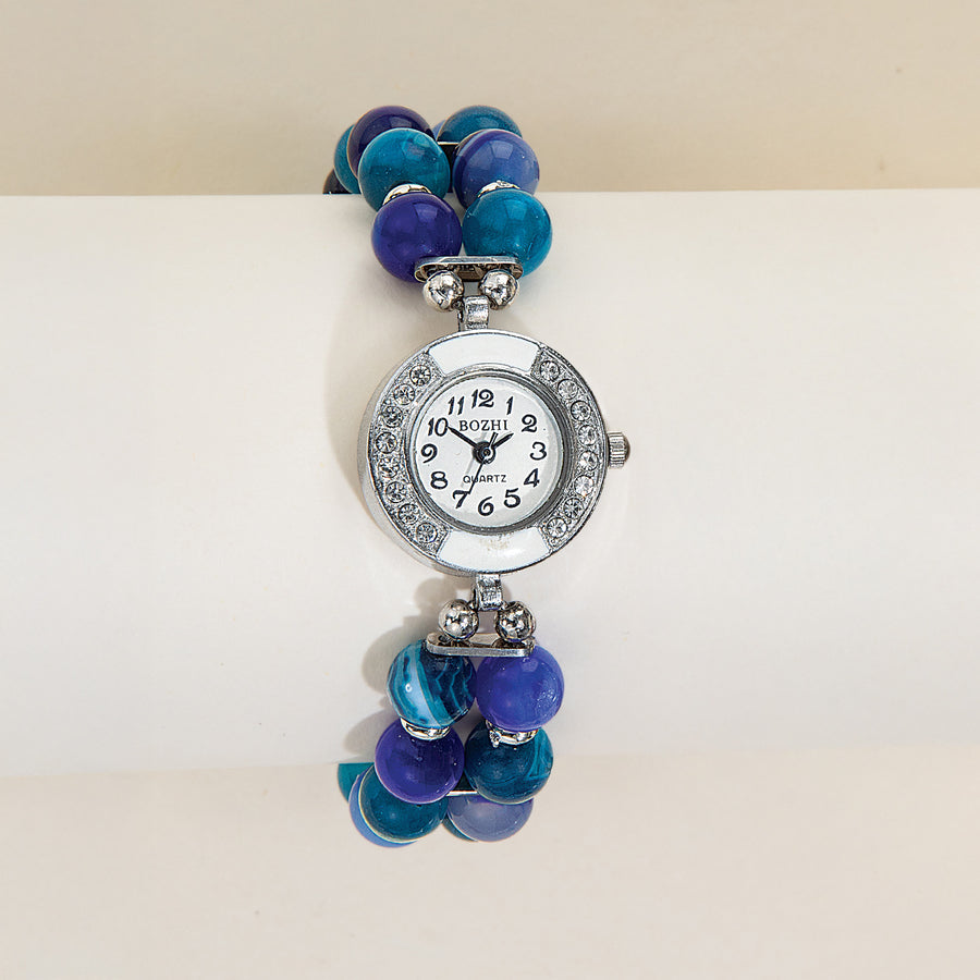 Semprecious Blue Agate Bracelet Watch