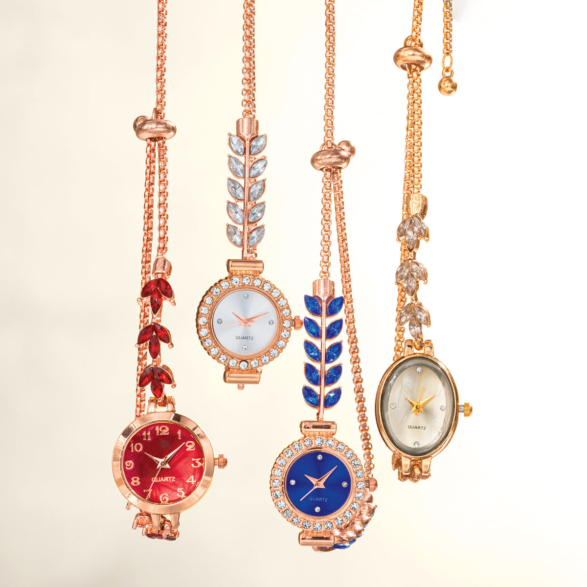 Clear Crystal Petals Bracelet Watch (Preorder)