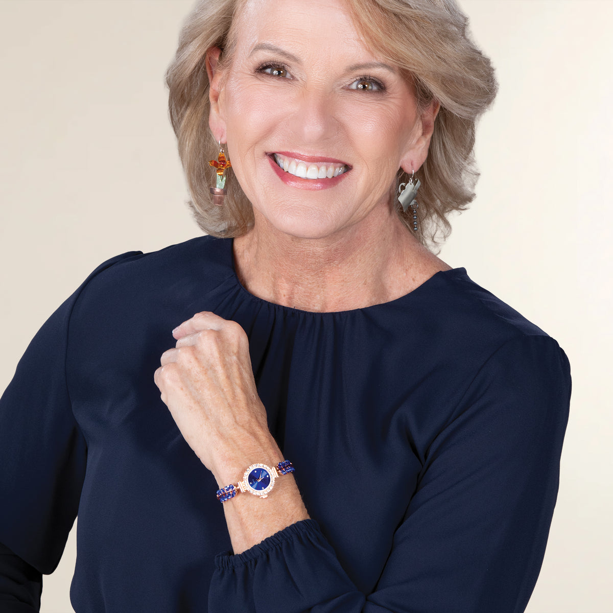 Blue Crystal Petals Bracelet Watch (Preorder)