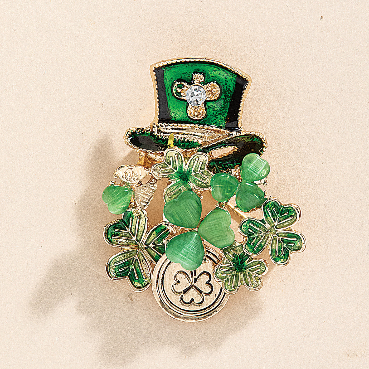 Sophistication & Shamrocks Brooch