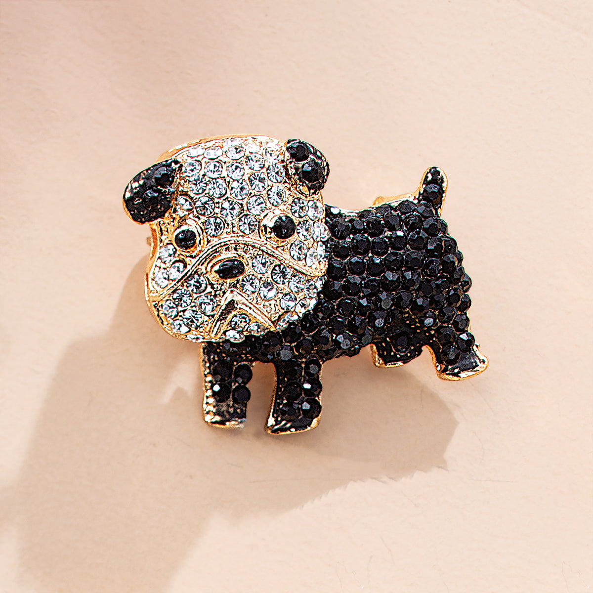 Crystal Bulldog Brooch (Preorder)