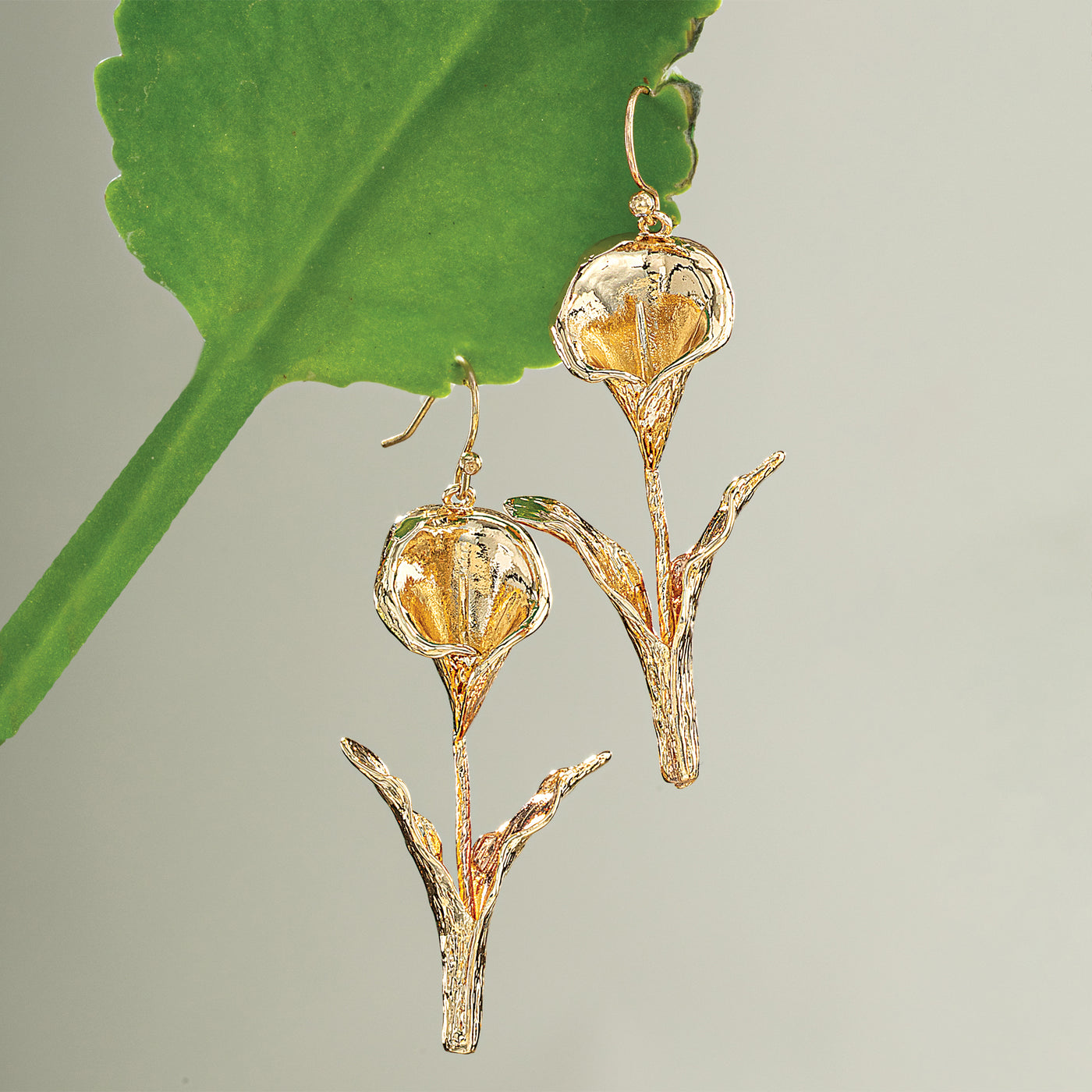 Golden Calla Lily Earrings