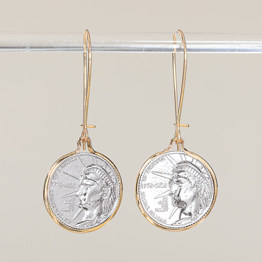 Lady Liberty Coin Earrings