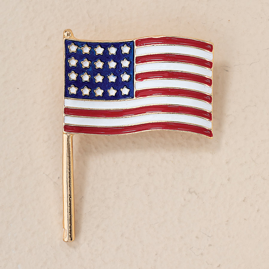 Americana Sparkling Flag Brooch