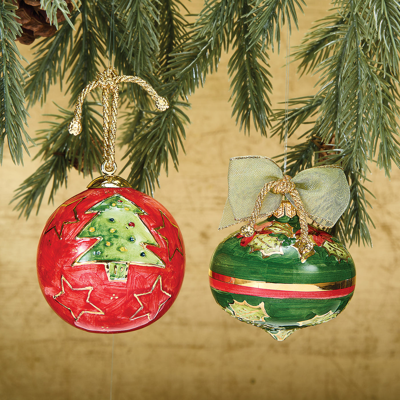 Hand-Painted Ceramic Tree Ornament