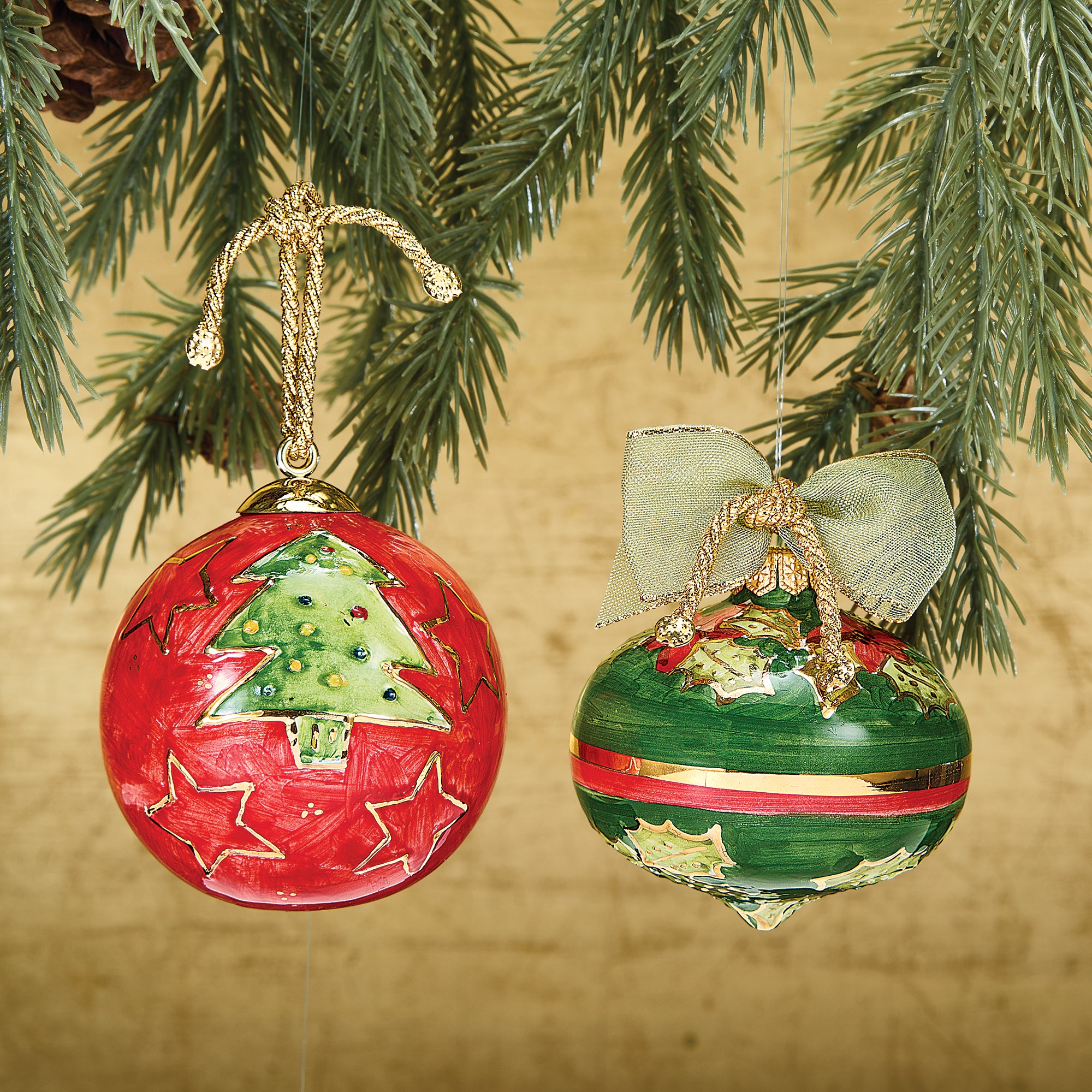 Hand-Painted Ceramic Tree Ornament