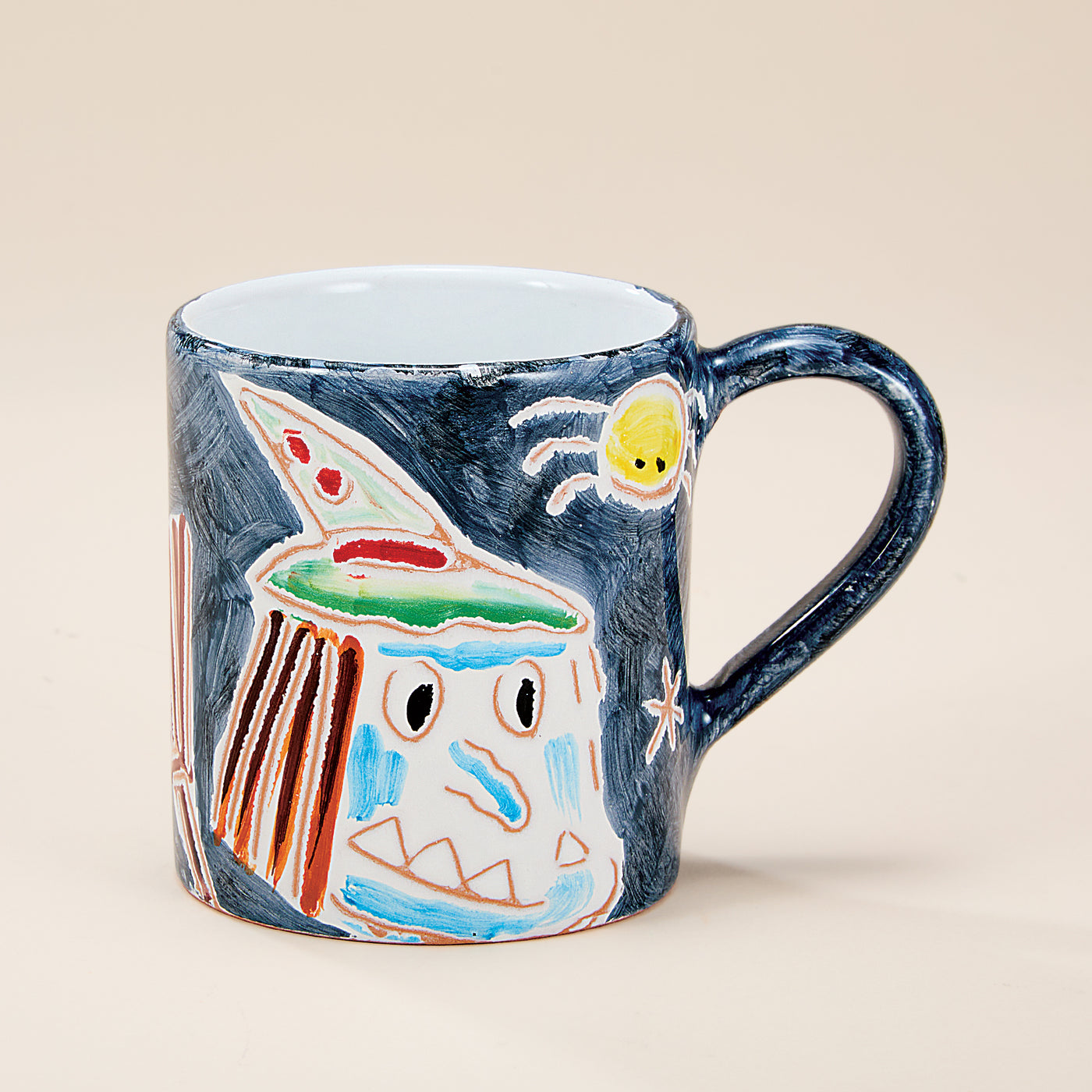 Hand-Painted Italian Ceramic Halloween Witch Mug, 10oz. (Preorder)