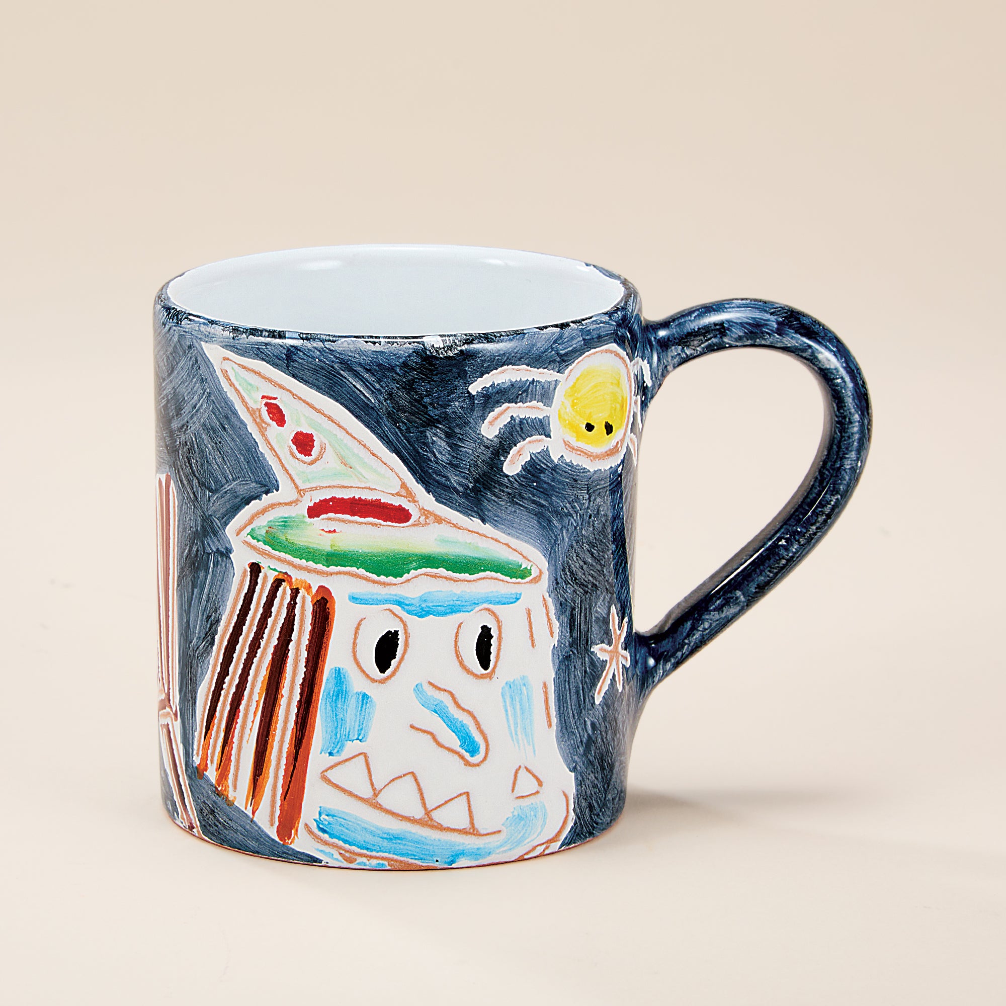 Hand-Painted Italian Ceramic Halloween Witch Mug, 10oz. (Preorder)