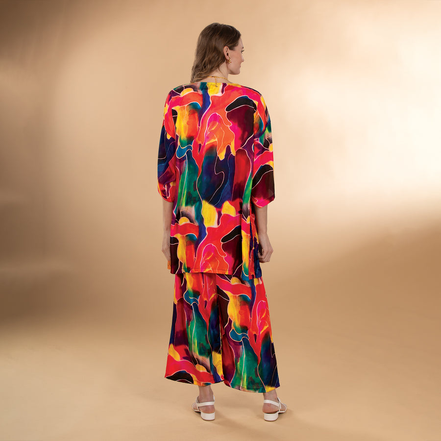 Primary Abstract Kimono Jacket