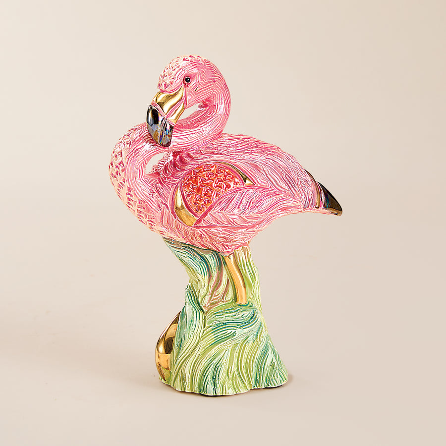 Porcelain Flamingo Figurine