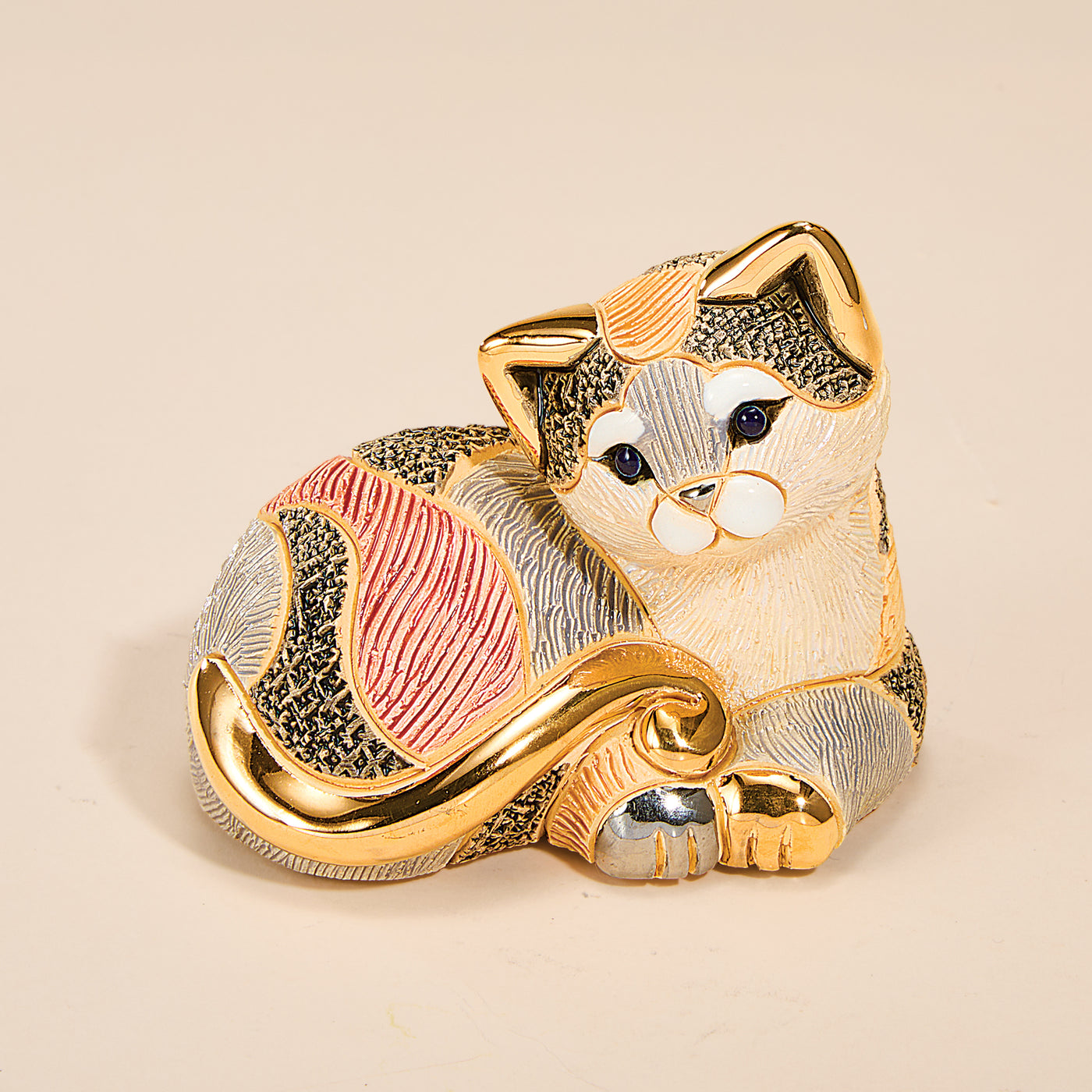 Porcelain Calico Cat Figurine (Preorder)