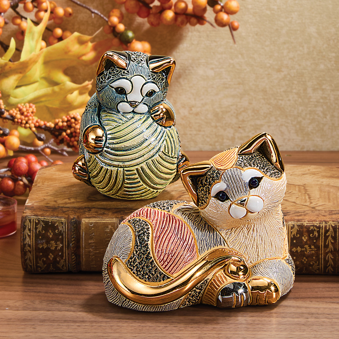 Porcelain Calico Cat Figurine (Preorder)