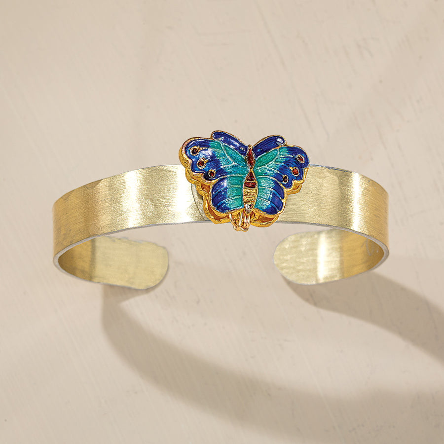 Cloisonne Butterfly Cuff