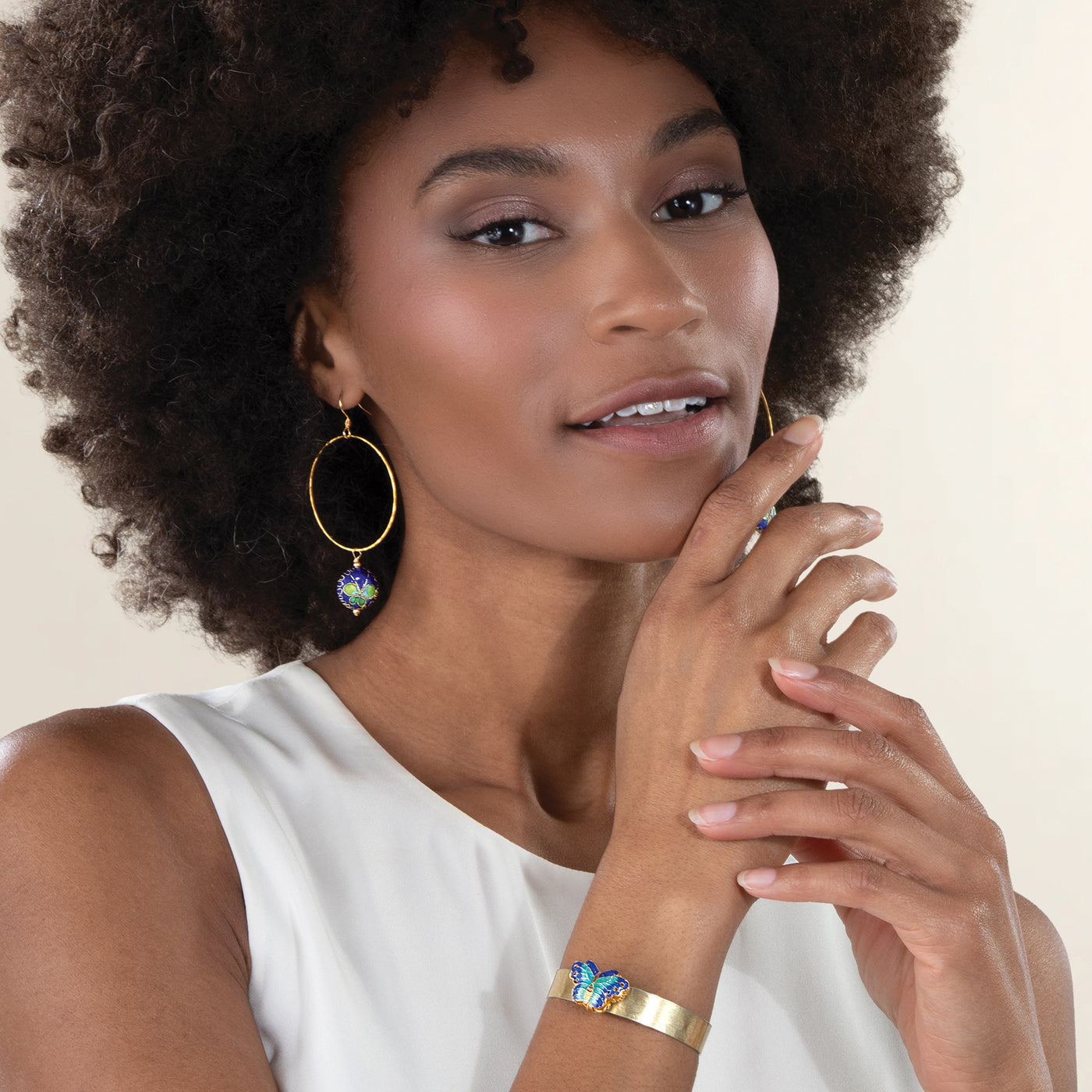 Cloisonne Butterfly Cuff