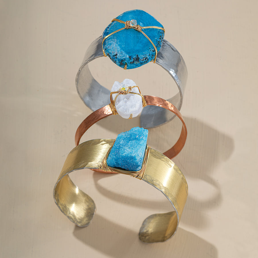 Blue Lace Druzy Agate Cuff