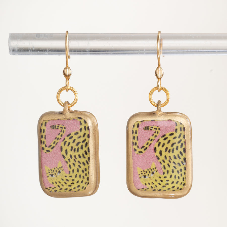 Painted Porcelain Safari Earrings