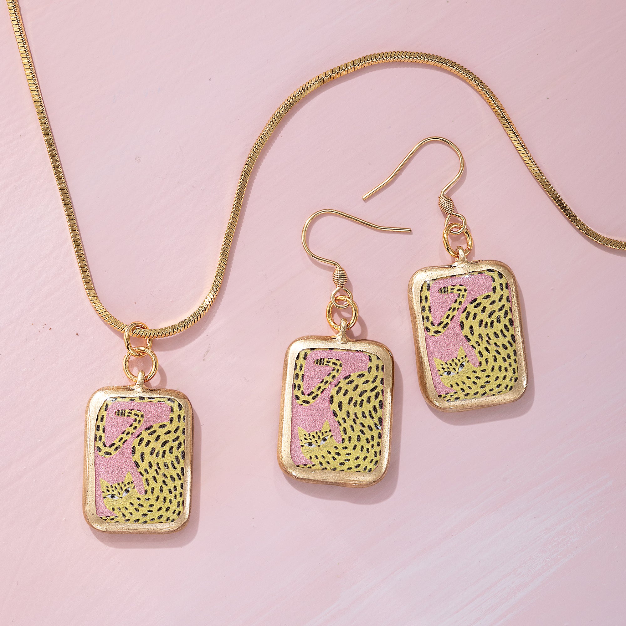 Painted Porcelain Safari Necklace