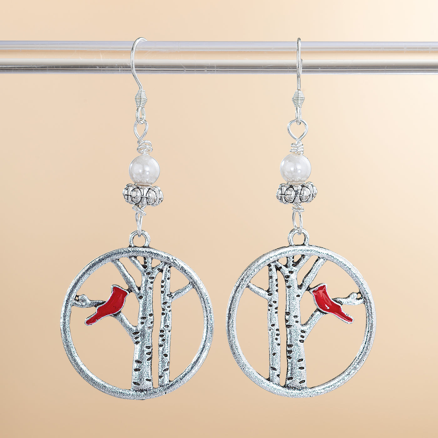 A Cardinal's Visit Earrings