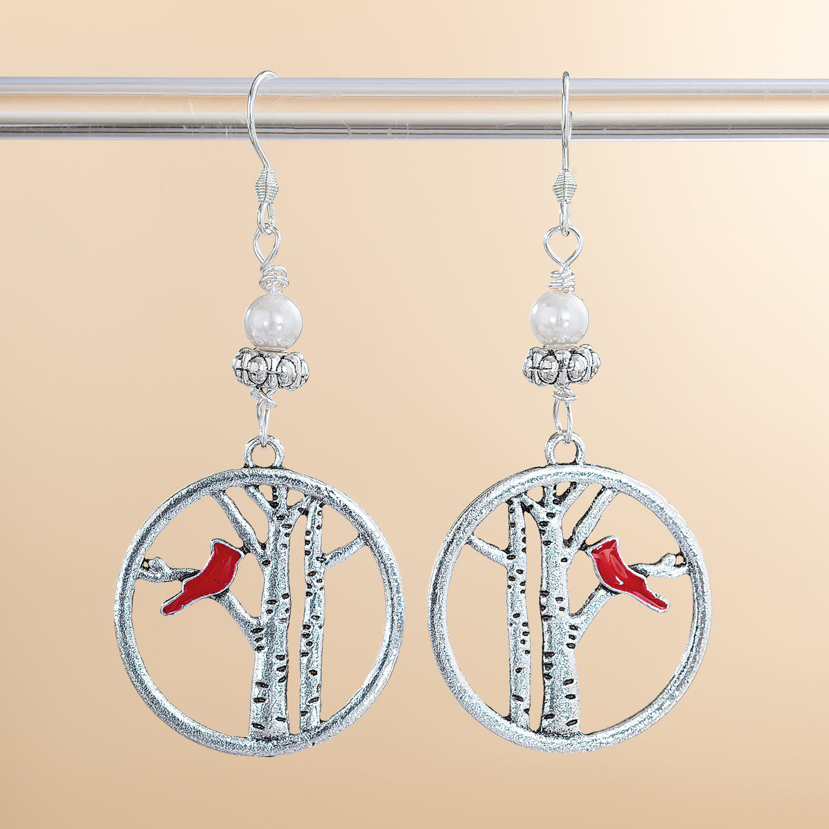 A Cardinal's Visit Earrings