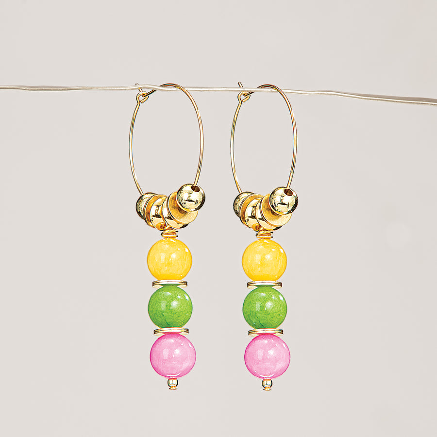 Rainbow Jade Multi-Colored Earrings