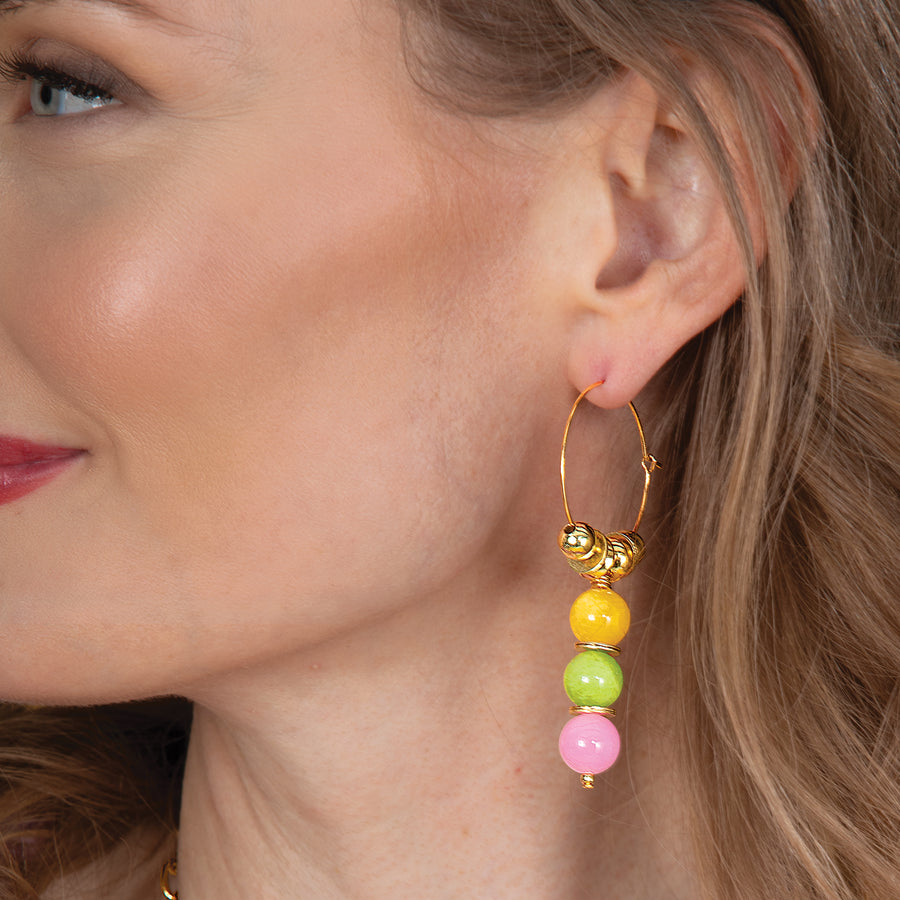 Rainbow Jade Multi-Colored Earrings