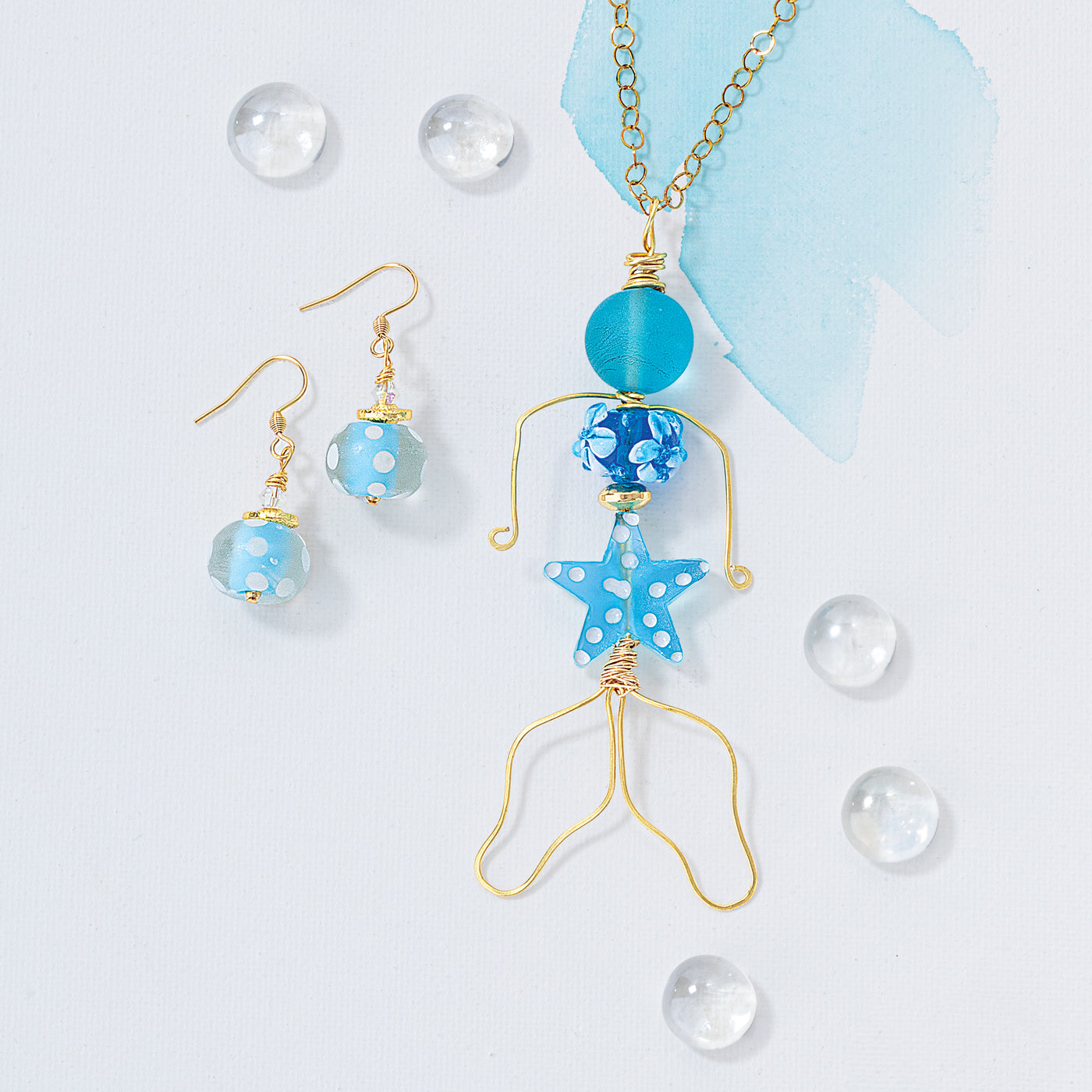 Mermaid Musings Polka Dot Earrings
