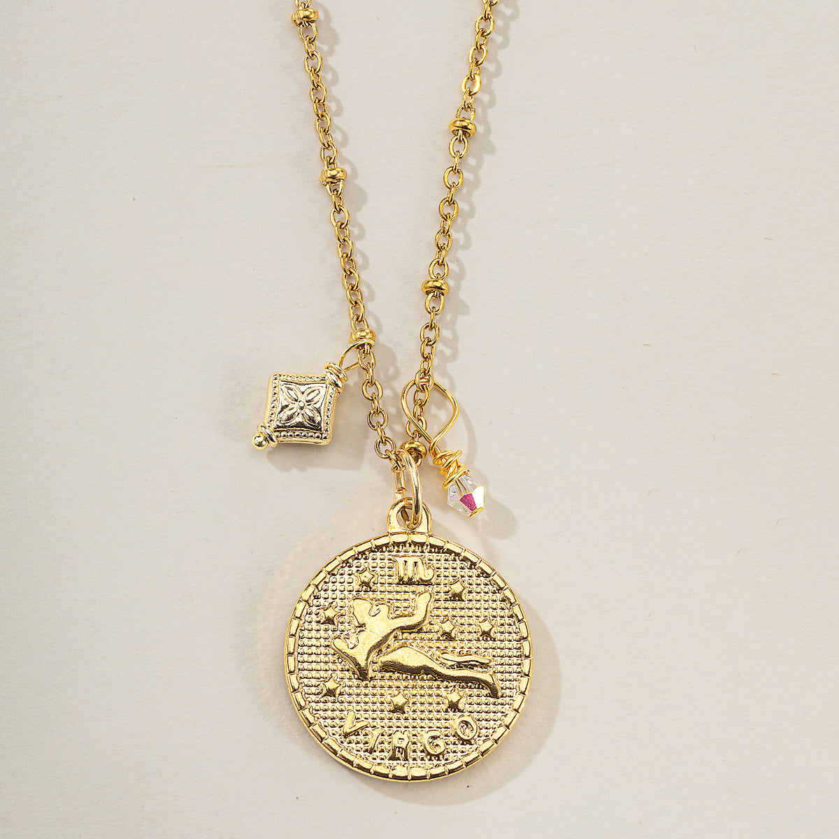Virgo Zodiac Birth Sign Coin Pendant Necklace