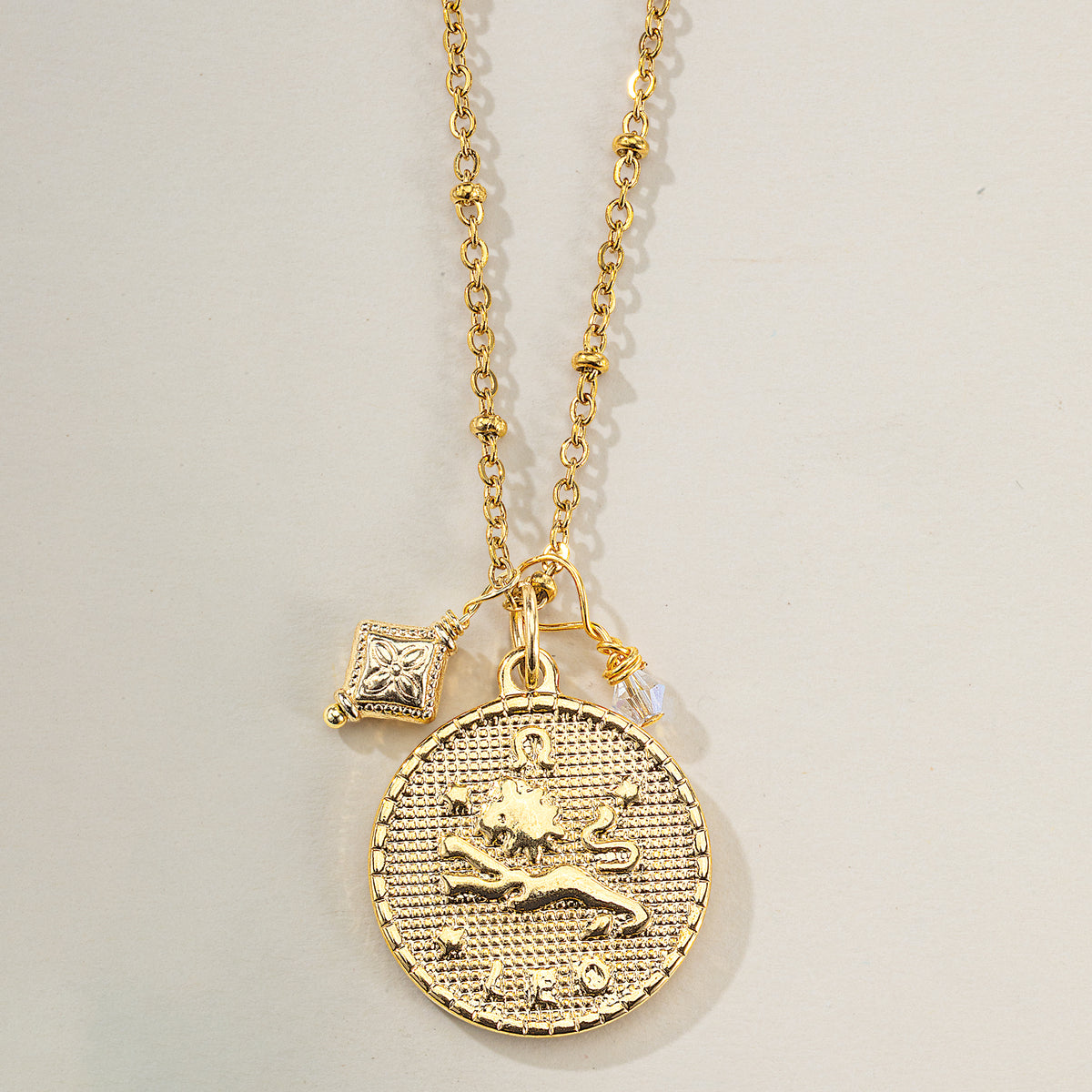 Leo Zodiac Birth Sign Coin Pendant Necklace