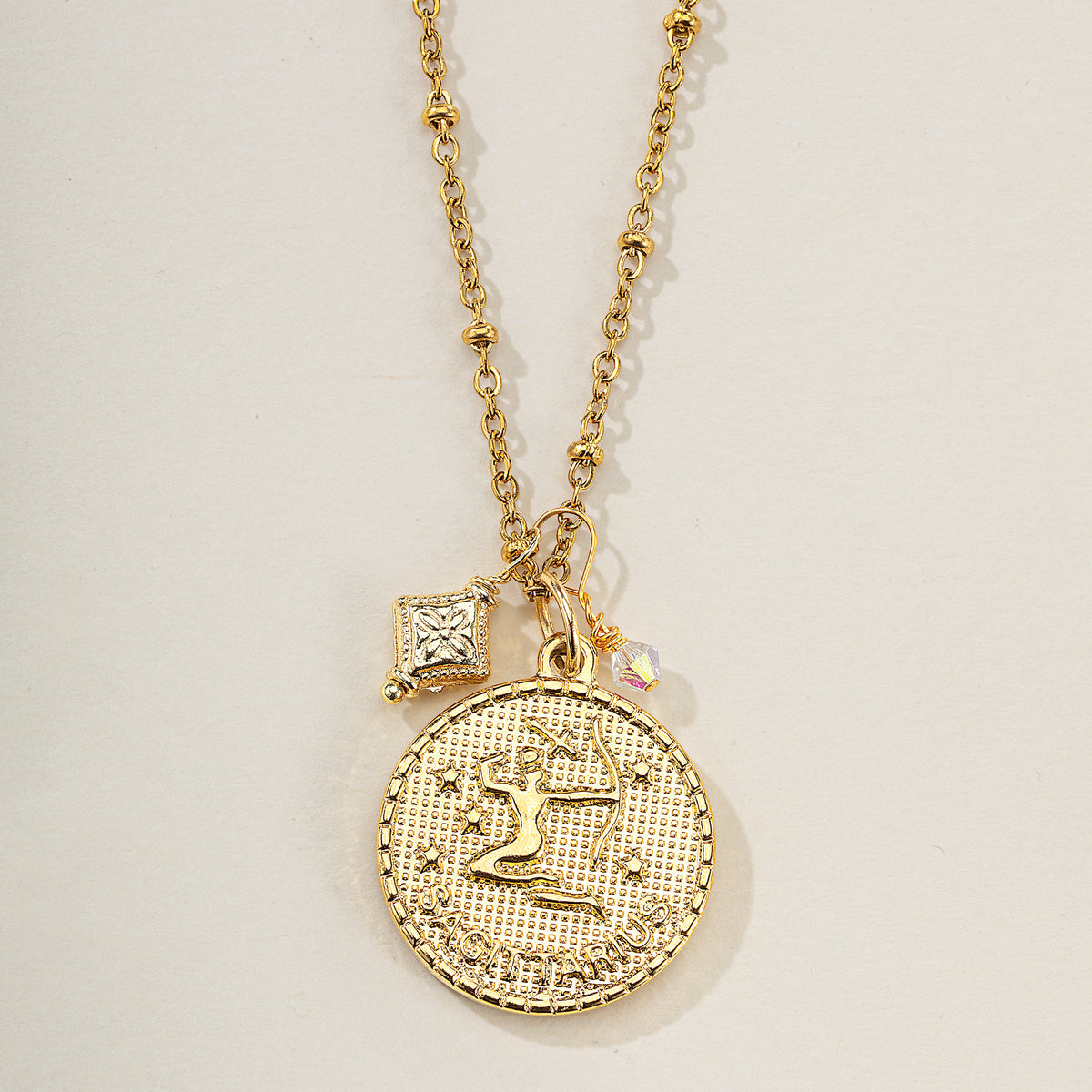 Sagittarius Zodiac Birth Sign Coin Pendant Necklace