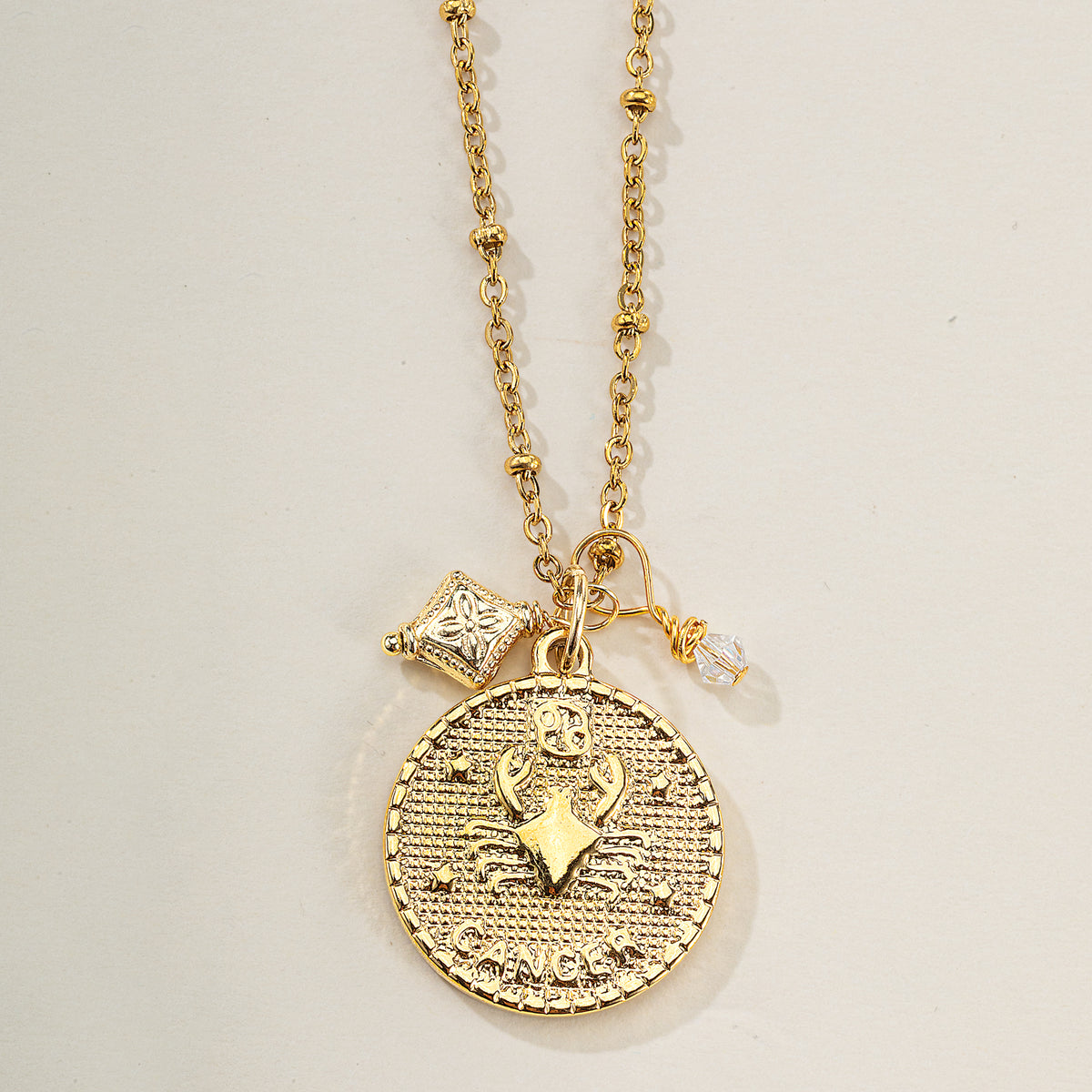 Cancer Zodiac Birth Sign Coin Pendant Necklace