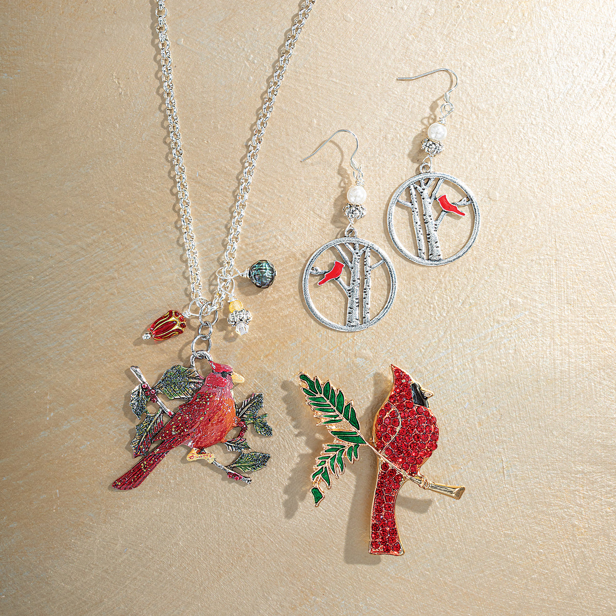 A Cardinal's Visit Earrings