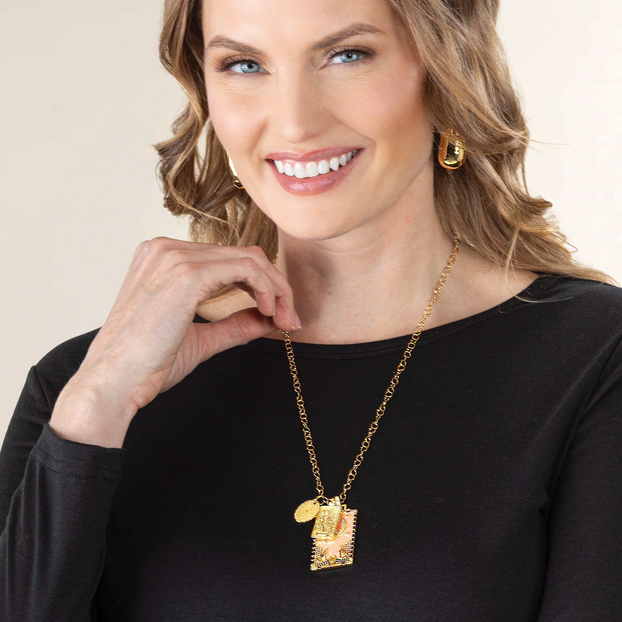 Crystal Tarot Pendant Moon Necklace