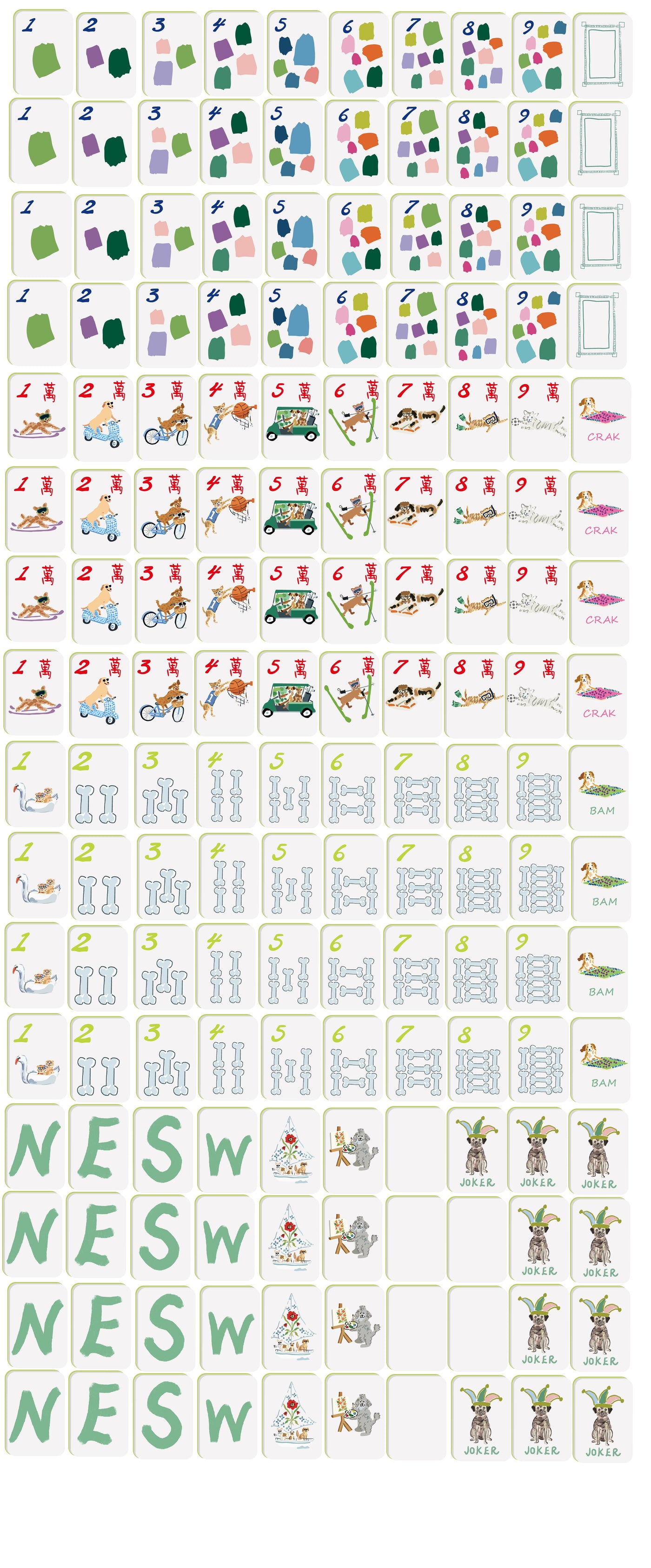 Doggie Dog Mahjong Tiles (Preorder)