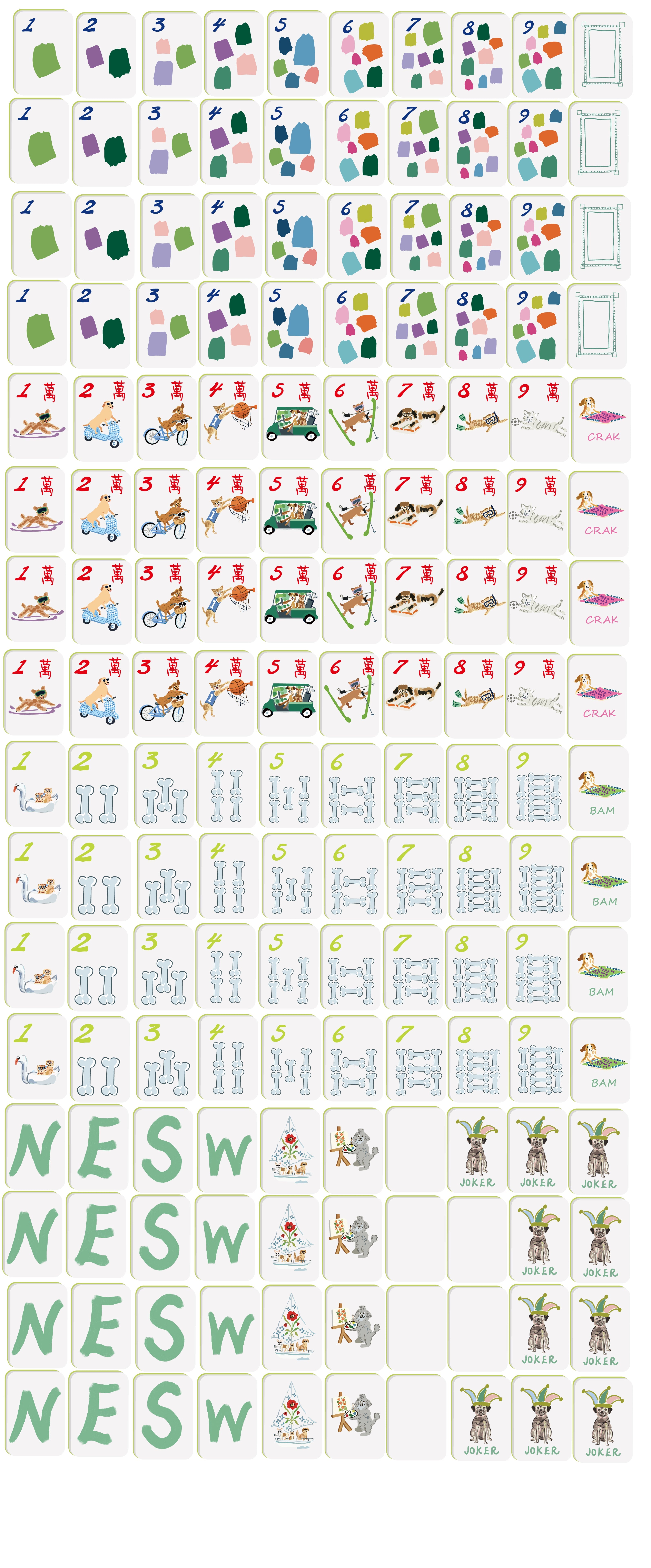 Doggie Dog Mahjong Tiles (Preorder)