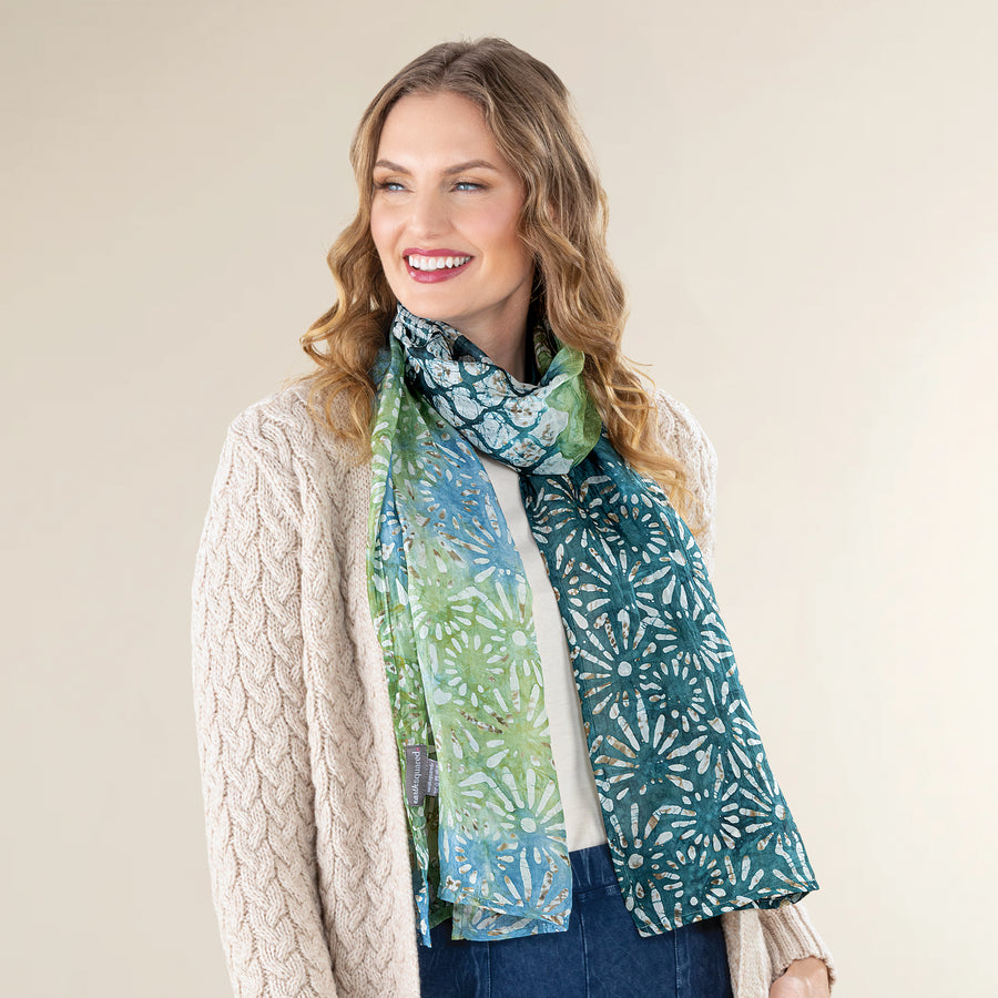 Eclectic Flowers Silk Scarf