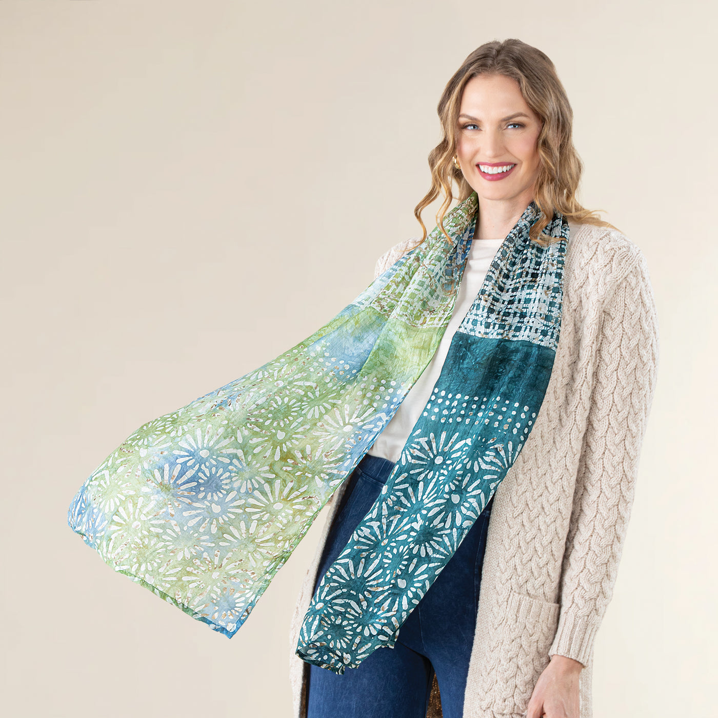 Eclectic Flowers Silk Scarf