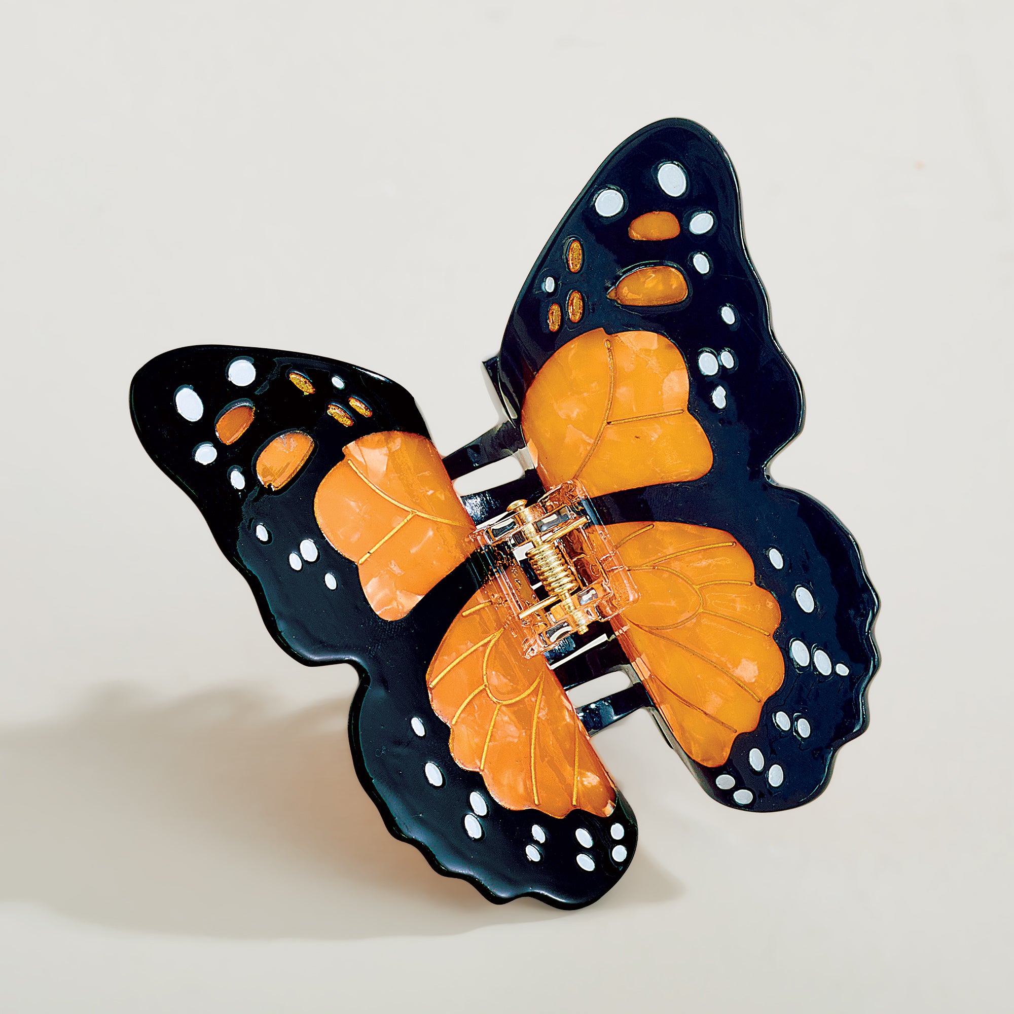 Hand-Painted Monarch Butterfly Hair Clip