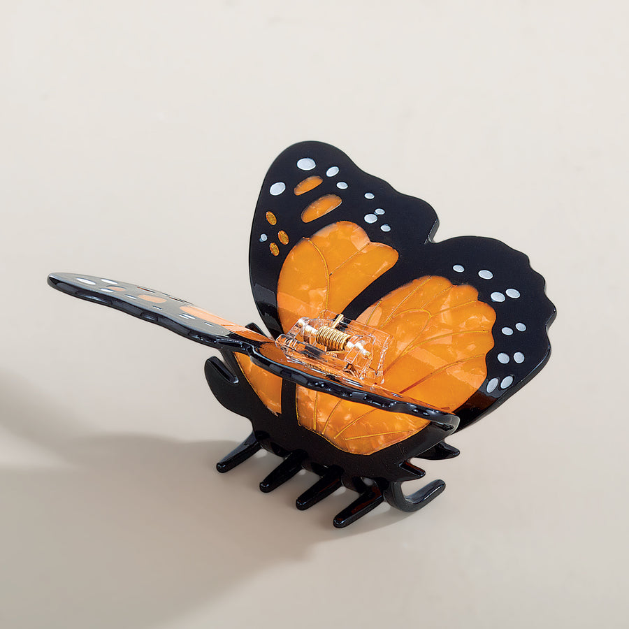 Hand-Painted Monarch Butterfly Hair Clip