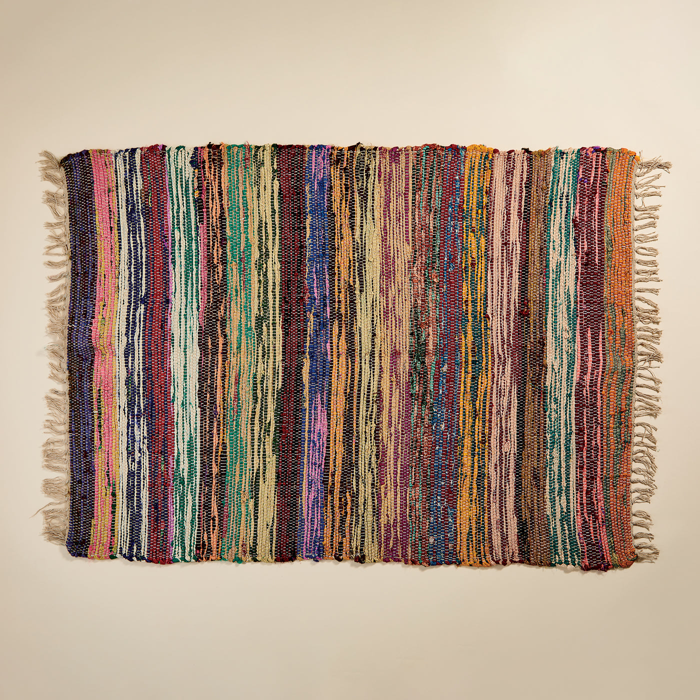 Hand Woven Rainbow Silk Accent Rug (Preorder)