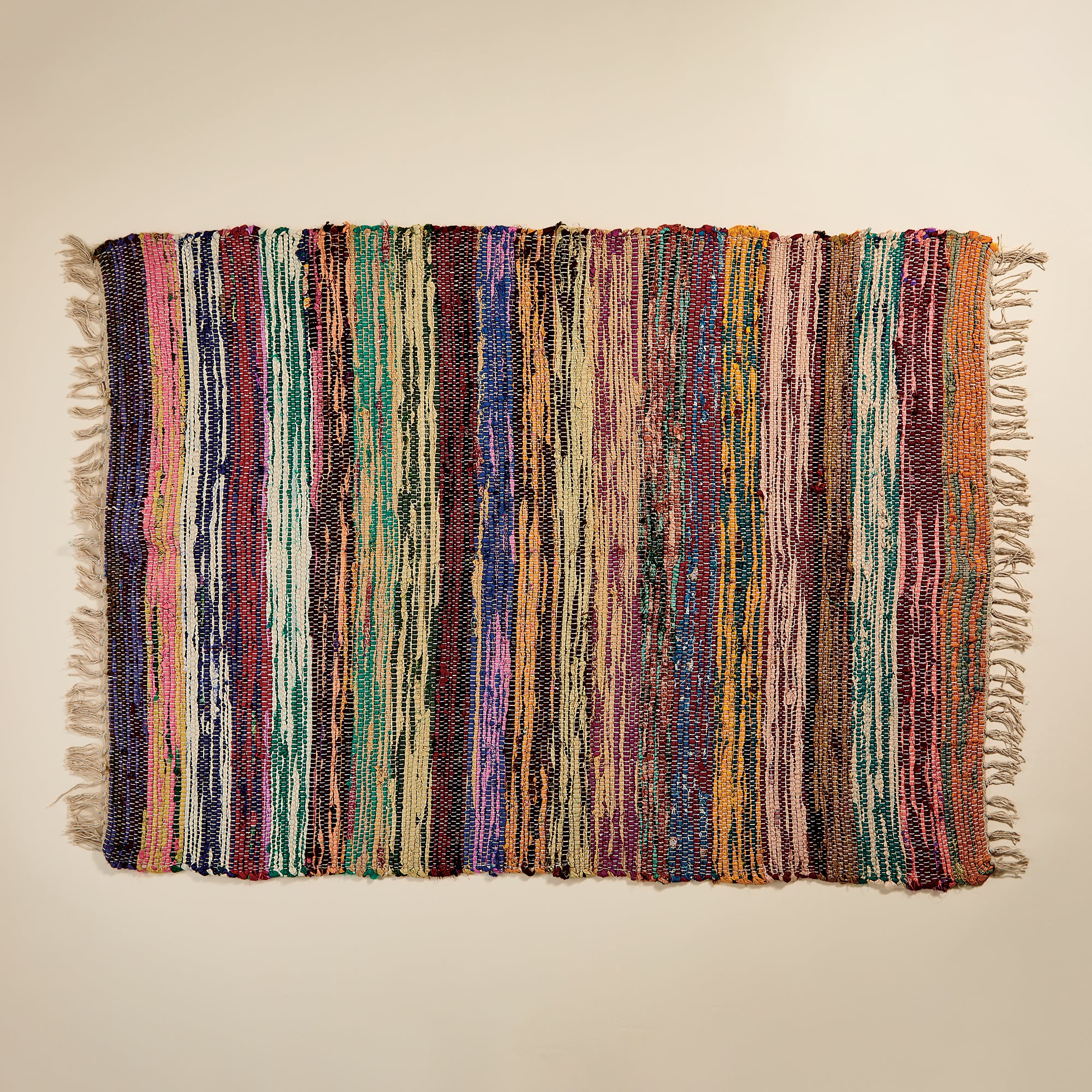 Hand Woven Rainbow Silk Accent Rug (Preorder)