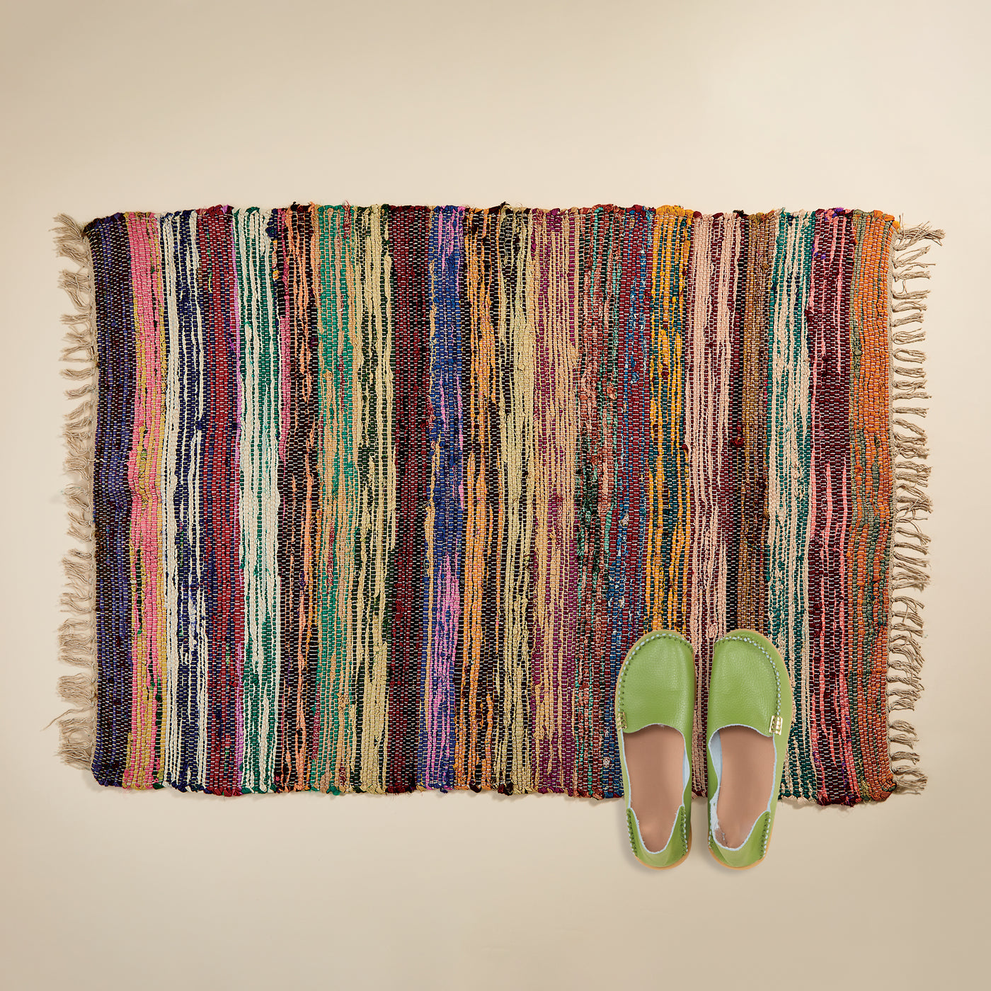 Hand Woven Rainbow Silk Accent Rug (Preorder)