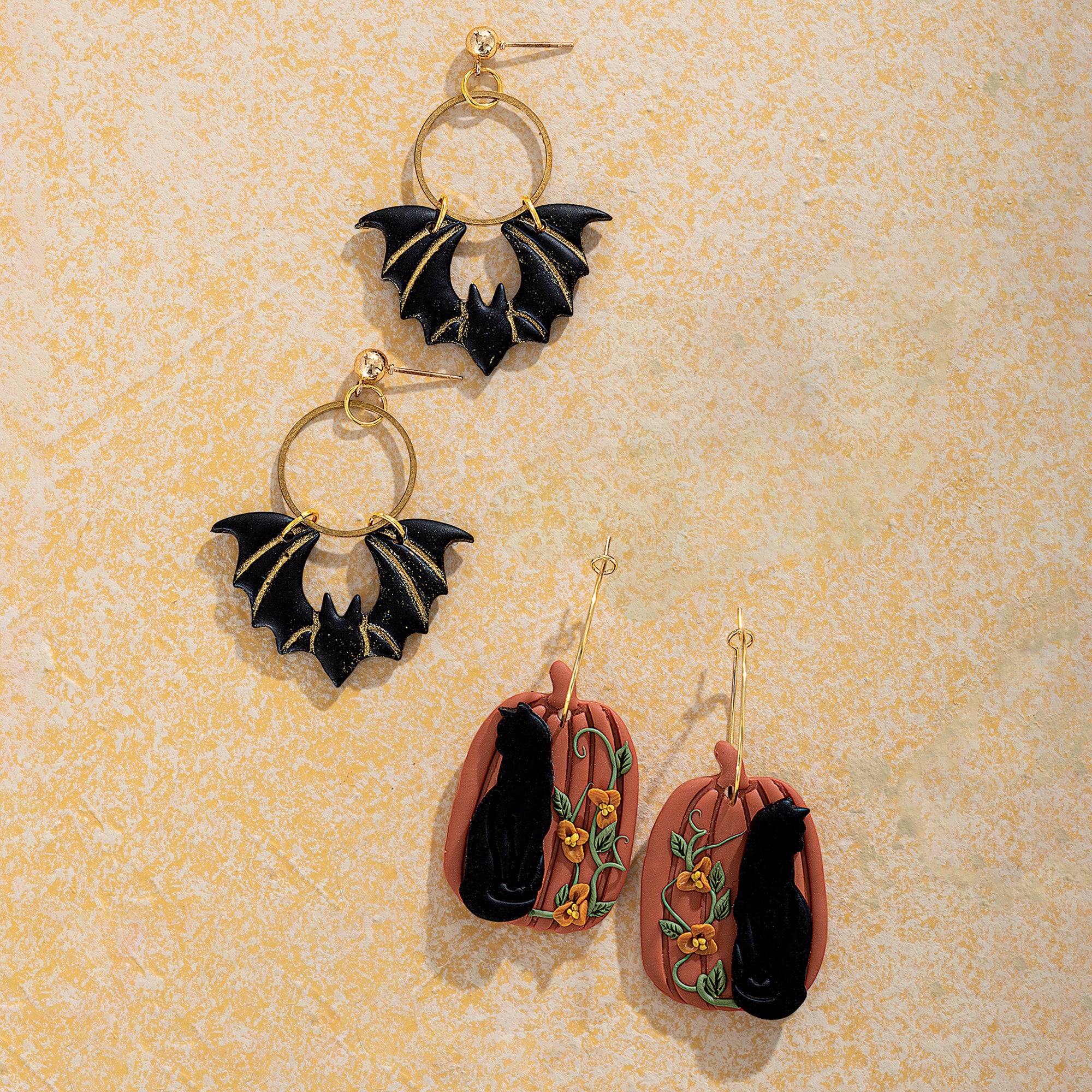 Shimmering Bats Clay Earrings (Preorder)