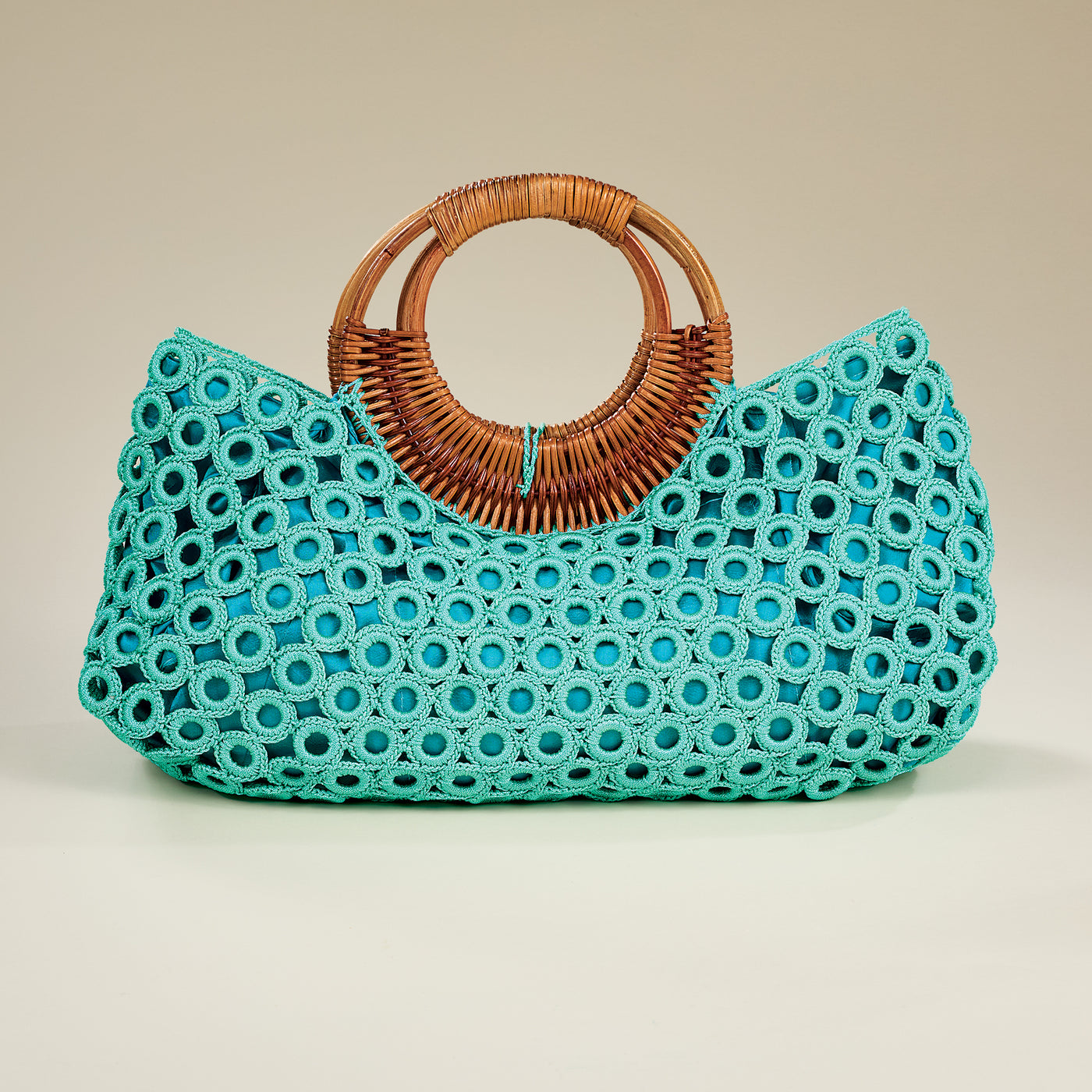 Aqua Crocheted Italian Handbag