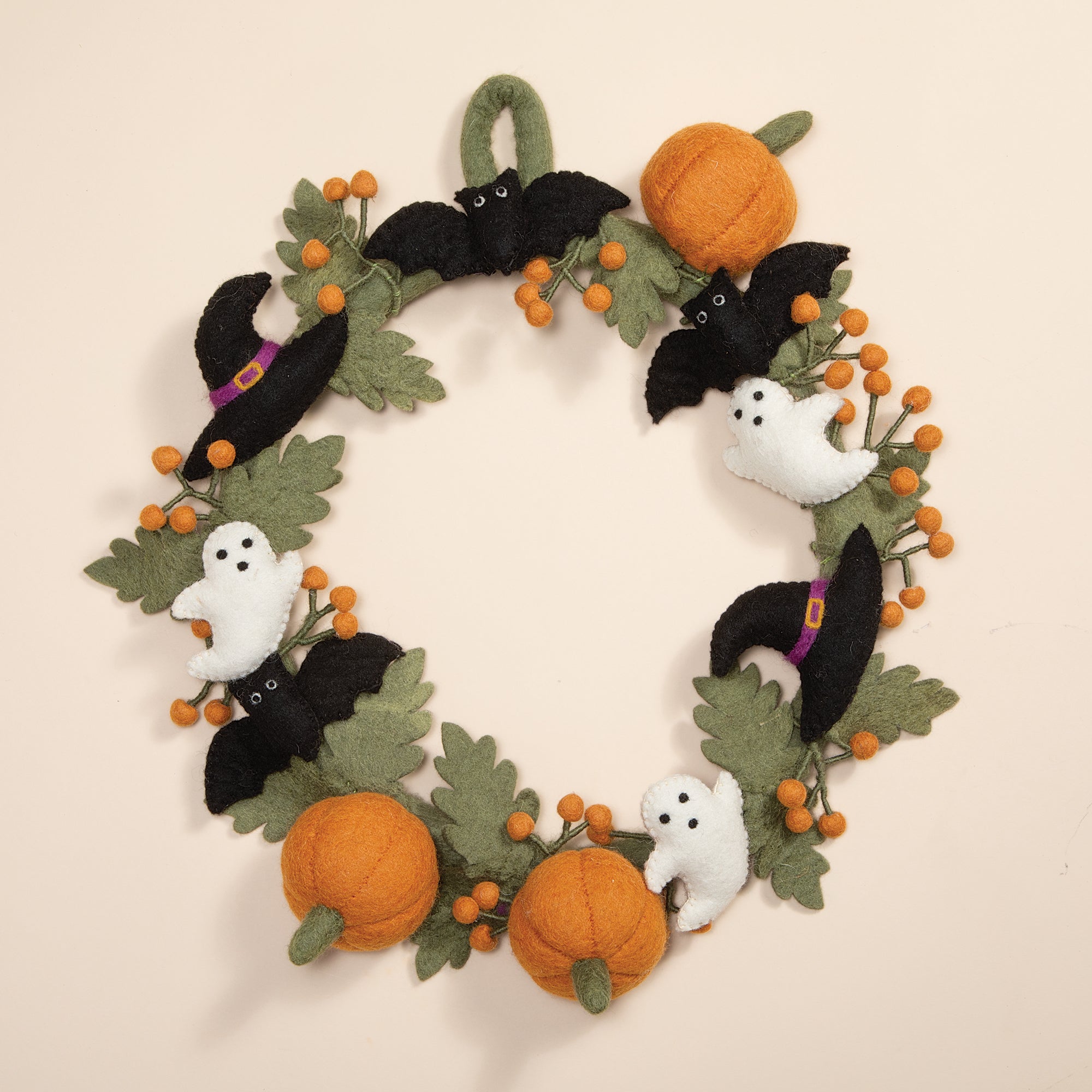Felt Design Whimsical Halloween Wreath