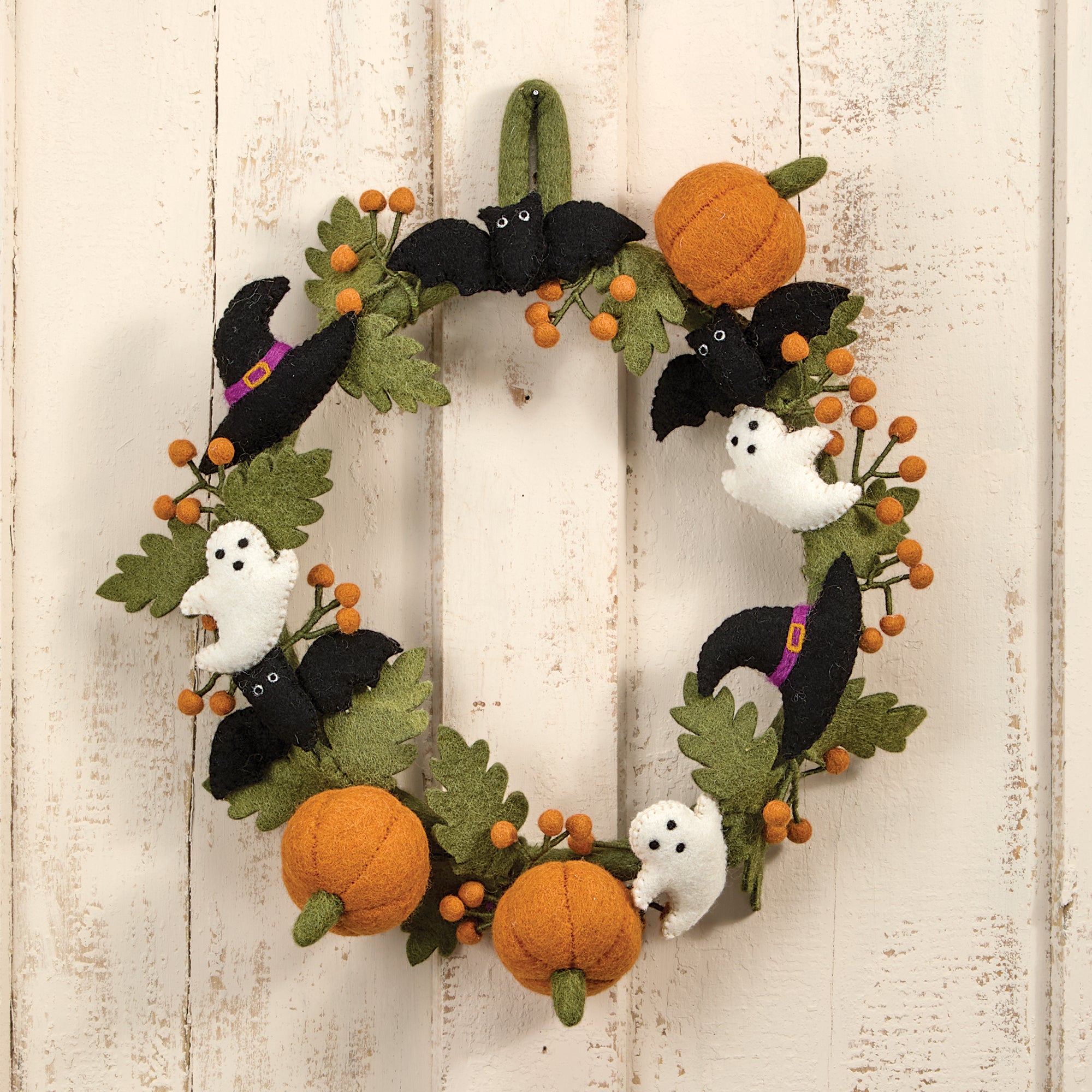 Felt Design Whimsical Halloween Wreath