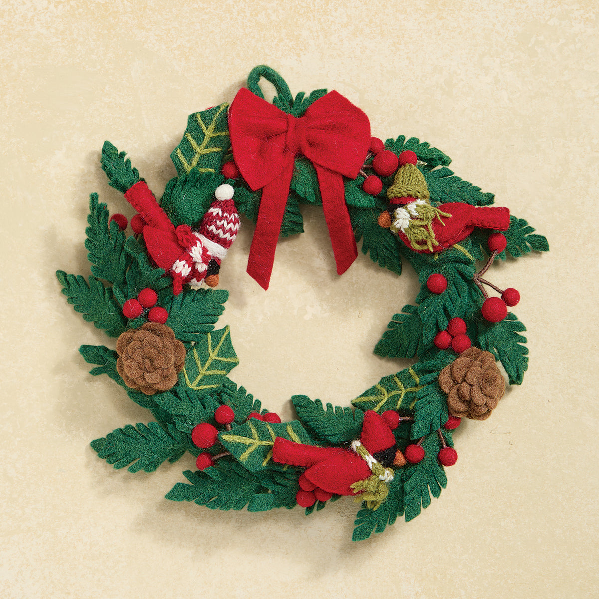 Felted Design Cardinal Wreath (Preorder)
