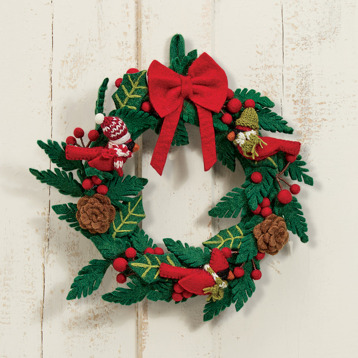 Felted Design Cardinal Wreath (Preorder)
