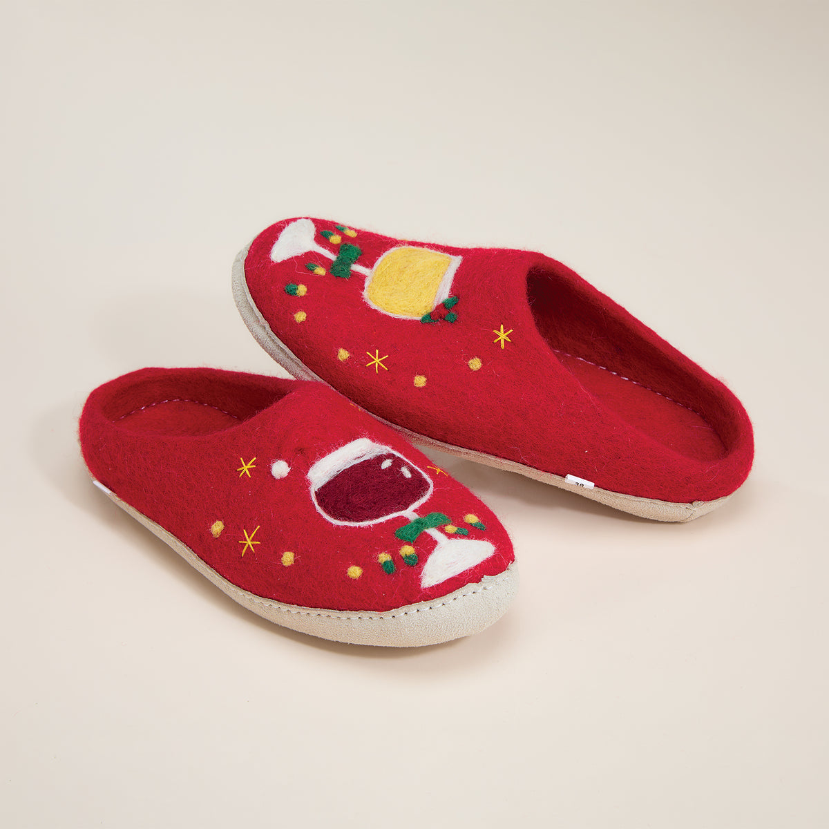 Holiday Cheer Felted Wool Slippers