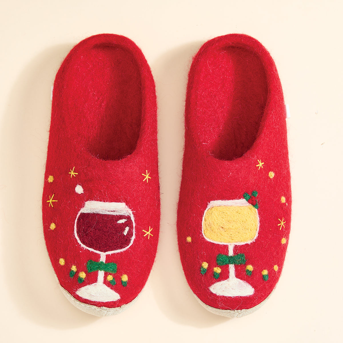 Holiday Cheer Felted Wool Slippers
