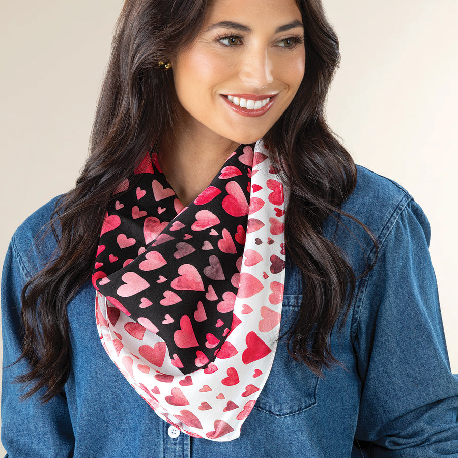 Reigning Hearts Satin Scarf